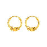 22K Gold Radiant Hoop Earrings